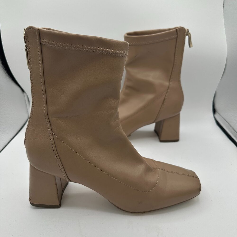 Primark Faux Leather Ankle Boots Square Toe - Tan - Women's 5 UK / 7 US